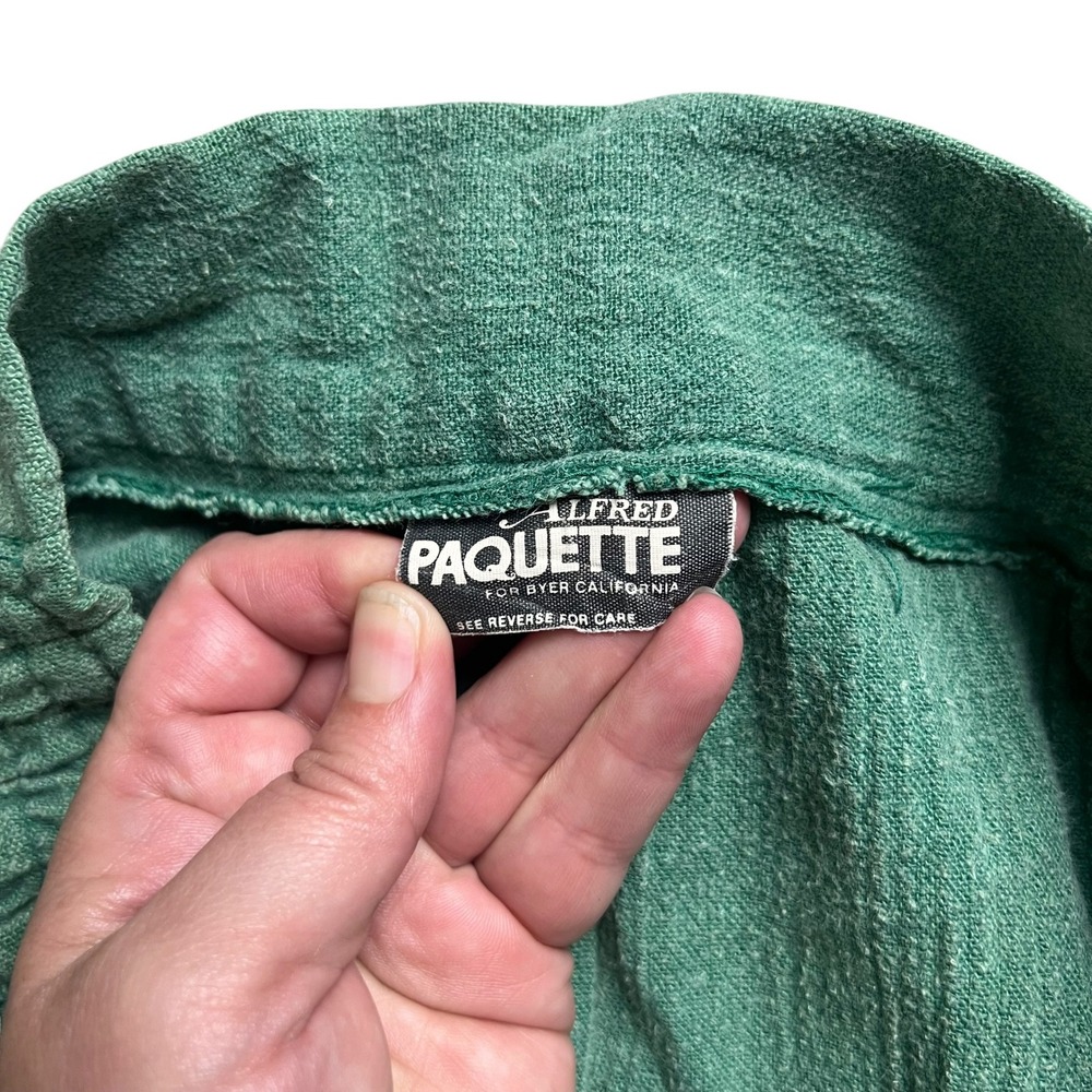 Vintage 70s Alfred Paquette Byer California Green Wide Leg High Waist Pants - Picture 11 of 12